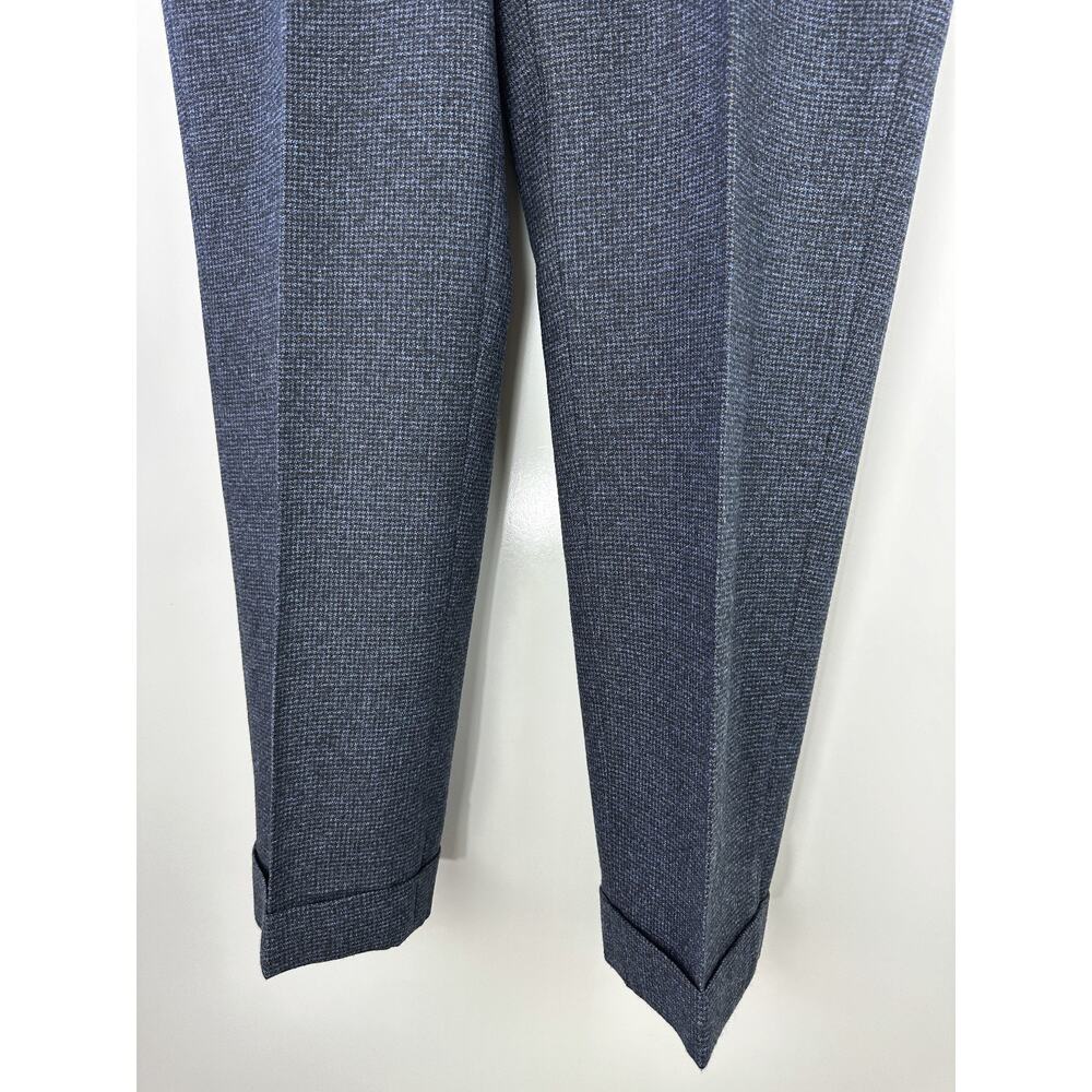 Sartore Textured Wool Pants Reda Super 110s Timeless Blue Cuffed Trouser Mens 36 - Picture 8 of 9